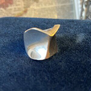 925 Mexico Sterling Silver Statement Wave Ring Size 6